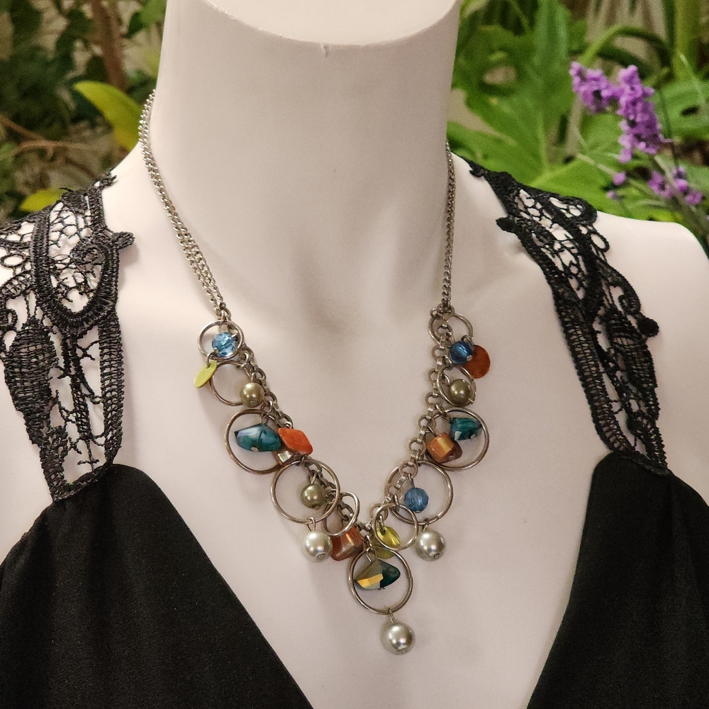 Vintage Colorful Statement Necklace